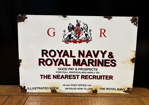 Recruiting enamel sign - recruiting,