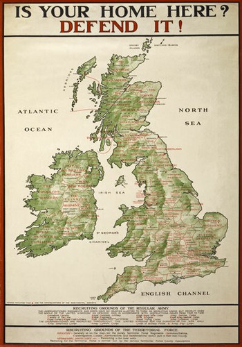 Wa35 vintage wwi britain map - wa35,