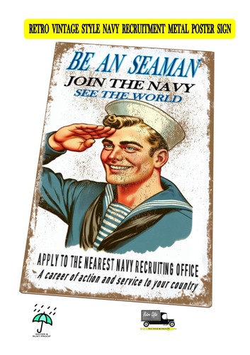 Navy recruitment poster metal
